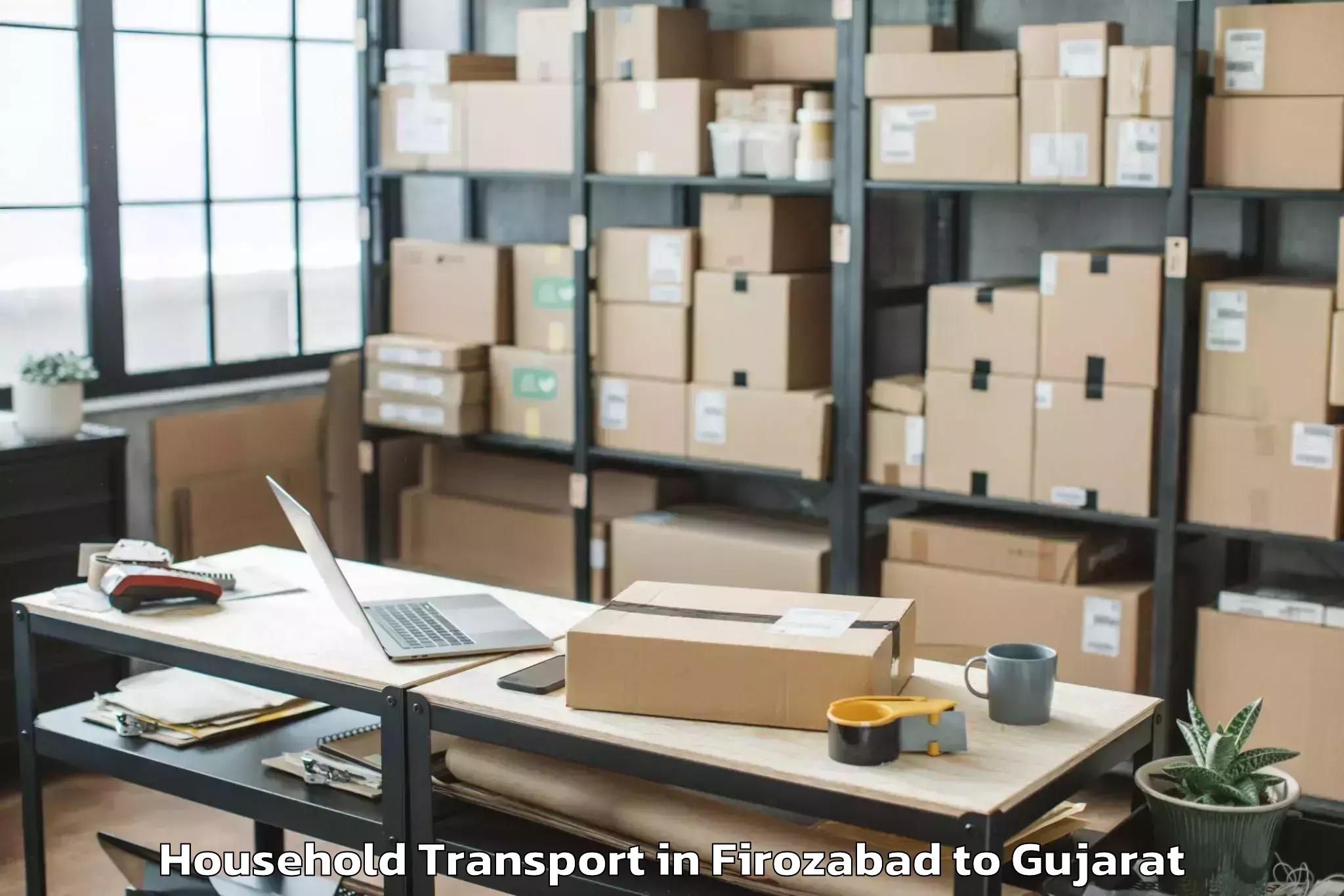 Affordable Firozabad to Junagadh Household Transport